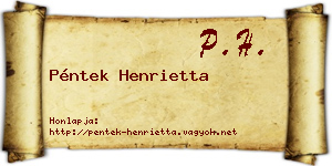 Péntek Henrietta névjegykártya