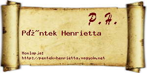 Péntek Henrietta névjegykártya