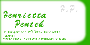 henrietta pentek business card